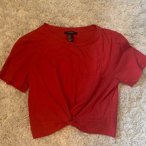 Forever 21 Cropped Red Tee